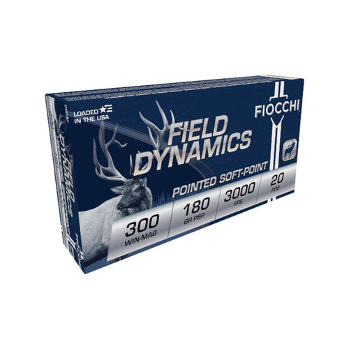 Fiocchi .300 Winchester Mag Field Dynamics 180 grain Pointed Soft Point ammunition