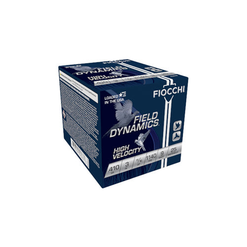 Fiocchi .410 Bore Shotgun Ammo Field Dynamics High Velocity Upland Game Load 3 in 11/16 oz #9