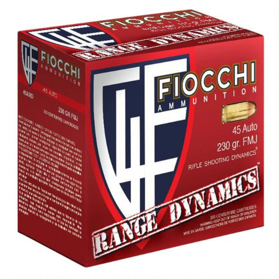 Fiocchi .45 ACP/Auto Range Dynamics Range Pack 230 grain Full Metal Jacket ammunition