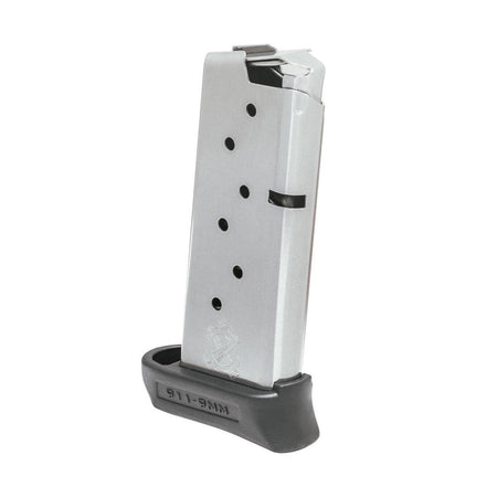 Springfield 911 9mm 7-Round Extended Magazine Stainless Steel with Pinky Rest