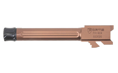 Fortis Mfg. 9MM 4" Threaded Fluted Barrel Copper Finish Glock 19 Gen 1-5 and 19X FM-G19-TB-CPPR