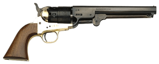 Traditions FR18511 1851 Navy Black Powder Revolver 44 Cal Brass Frame Blued Barrel 6 Round Walnut Grip