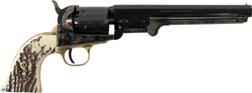Traditions Wild Card 36 Caliber Black Powder Revolver 7.375" CC Finish with Stag Grip