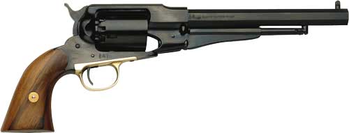 Traditions 1858 Army Revolver 44 Cal Steel Frame Brass Guard 8" Blued Barrel 6 Shot Walnut Grip