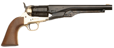 Traditions 1860 Army Revolver 44 Cal Brass Guard & Frame 8" Blued Round Barrel 6 Shot Walnut Grip