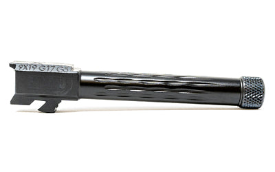 Faxon Firearms GB910N175LGQ-T 9mm Match Flame Fluted Barrel for Glock 17 Gen 5, 1/2x28 Thread, Nitride Black