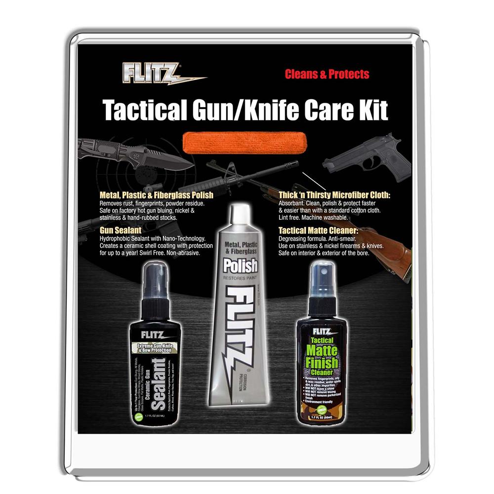 Flitz Tactical Gun & Knife Care Kit Polish Matte Cleaner Ceramic Sealant