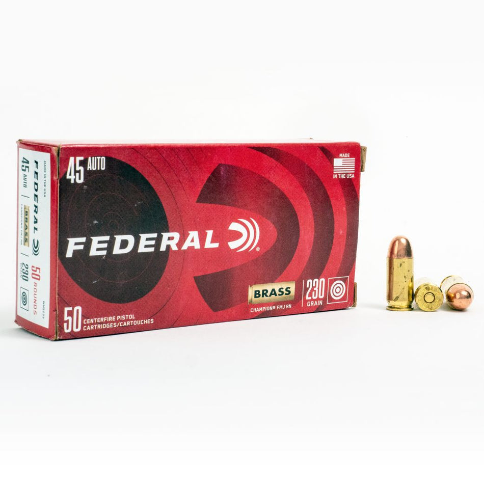 Federal .45 ACP/Auto Champion Training 230 grain Full Metal Jacket ammunition