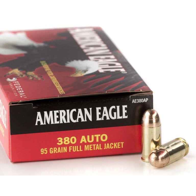 Federal .380 ACP/Auto American Eagle 95 grain Full Metal Jacket ammunition