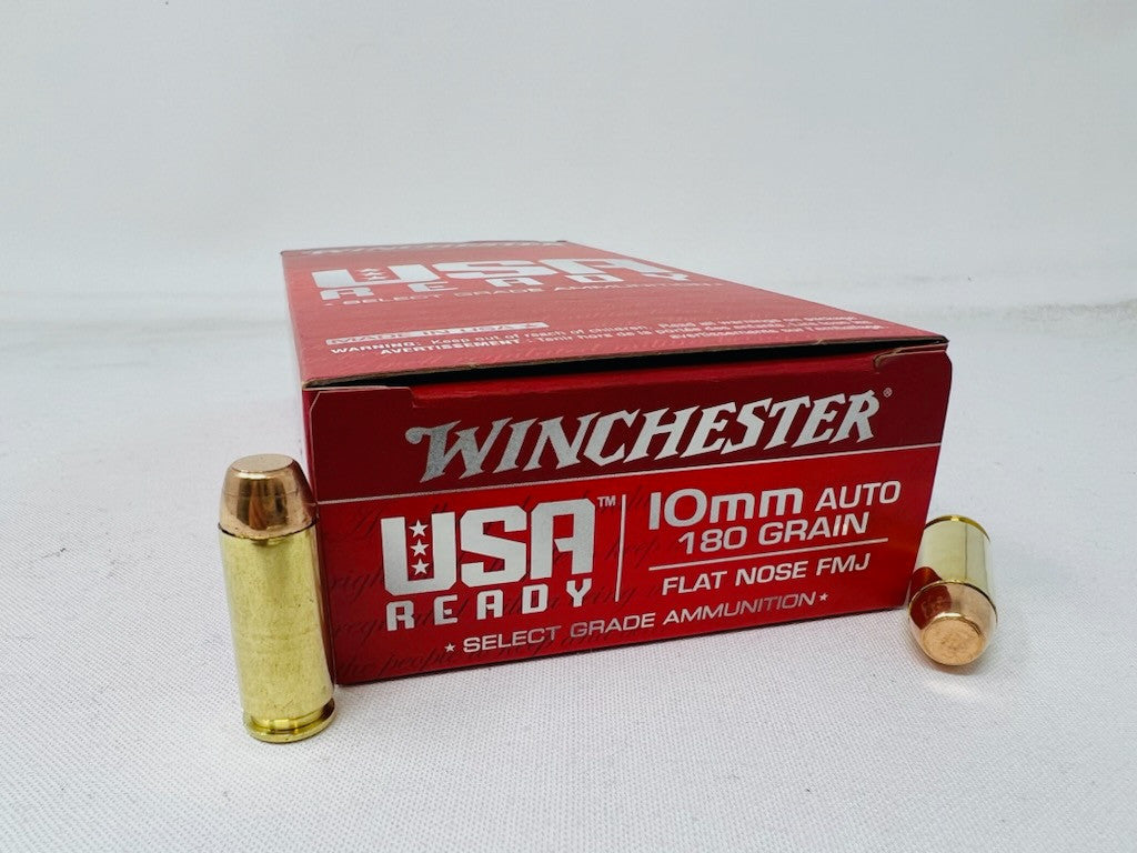 Winchester 10mm Auto USA Ready 180 grain Full Metal Jacket Flat Nose ammunition