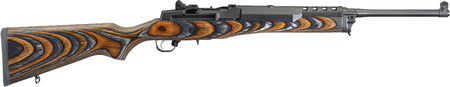 RUGER MINI-14 5.56MM LAMINATED CHEVRON BROWN/BLACK STOCK BLU<