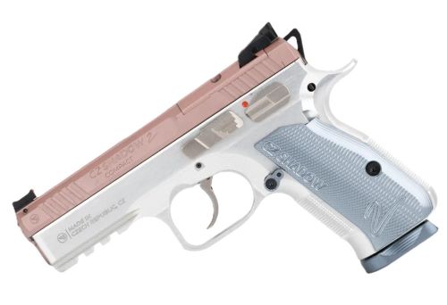 CZ SHADOW 2 COMPACT OR 9MM FS 4" 15RD ROSE SILVER GRIPS