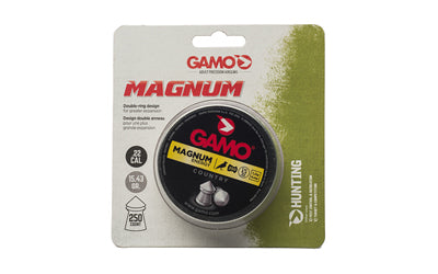 Gamo Magnum Double Ring .22 Cal Air Rifle Pellets, Pointed Tip, Lead, 250 Count