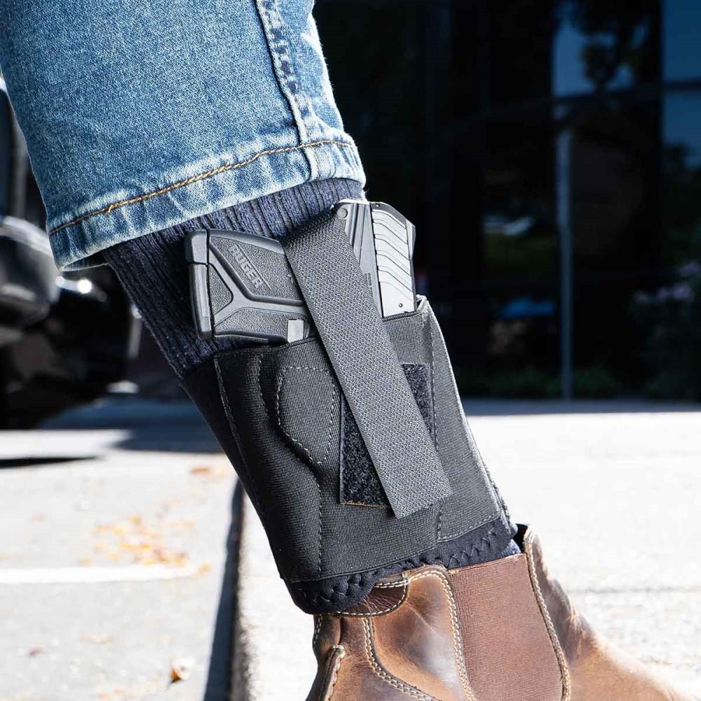 Galco CAB2M Medium Cop Ankle Band Neoprene Holster Sig P365 Glock 42 Ruger LCP II Right Hand