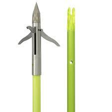 Muzzy Iron 3-Blade Fish Tip Chartreuse Bowfishing Arrow 5/16 Diameter