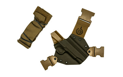 GunfightersINC Kenai Kydex Chest Holster 1911 Government 5" No Rail Gray Shell Coyote Brown Right Hand KN-1911G-040221
