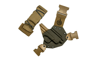 GunfightersINC Kenai Right Hand Chest Holster, Fits Springfield Hellcat, Gray Kydex, Coyote Brown Harness KN-HELLCAT-040221