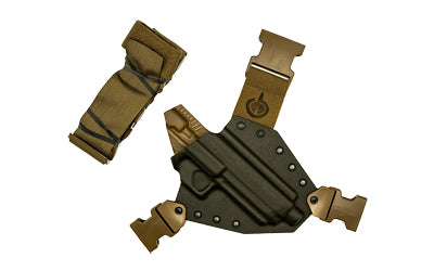 GunfightersINC Kenai Right Hand Chest Holster, Fits Sig P320 X-TEN, Gray Kydex, Coyote Brown Harness KN-P320X-TEN-040221