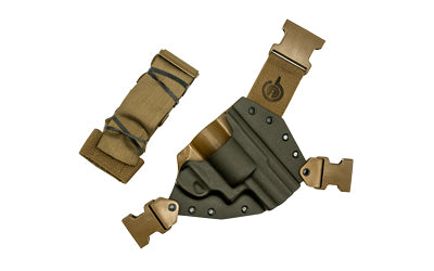 GunfightersINC Kenai Kydex Chest Holster Ruger Redhawk/Super Redhawk Gray Shell Coyote Brown Nylon Right Hand KN-REDHK-040221