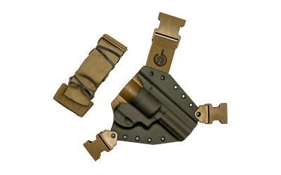 GunfightersINC Kenai Kydex Chest Holster for S&W N-Frame Revolver, Gray Shell & Coyote Brown Harness, RH Carry