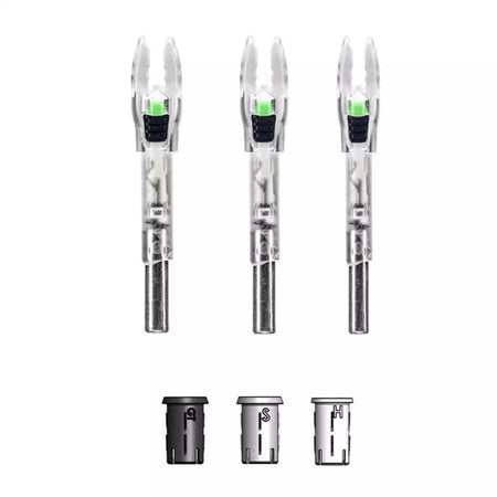Nockturnal Shift Universal Lighted Nocks Green LED, Pack of 3