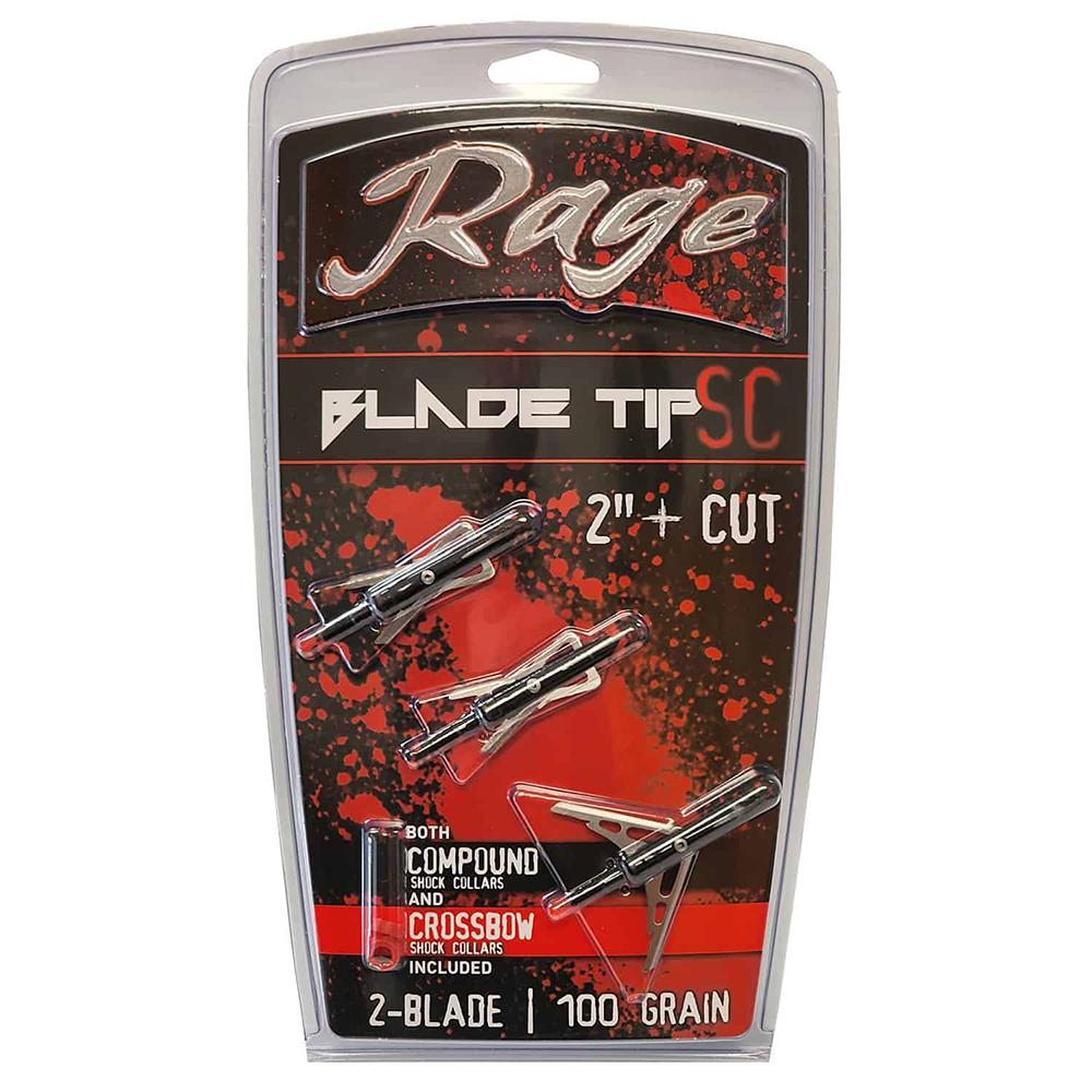 Rage Black Series Rear Deploy Broadheads 2 Inch 100 Grain 3pk