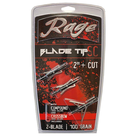 Rage Black Series Rear Deploy Broadheads 2 Inch 100 Grain 3pk