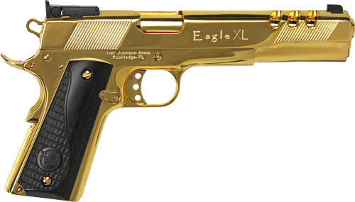 IVER JOHNSON EAGLE XL PORTED 10MM 6" 24K GOLD BLACK WOOD