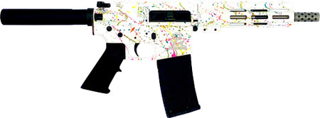 GLFA AR15 PISTOL 223 WYLDE 7.5" S/S BBL SPLATTER WHITE