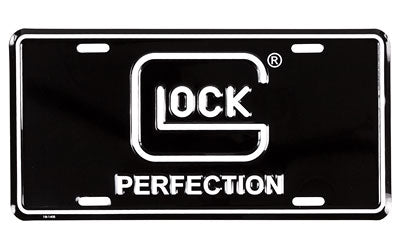 GLOCK Perfection OEM Decorative License Plate, Black & White, Standard Size AS00042