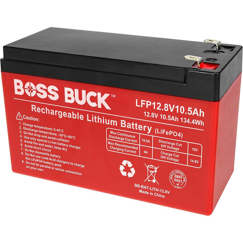 Boss Buck 12V Lithium LiFePO4 10.5Ah Rechargeable Feeder Battery
