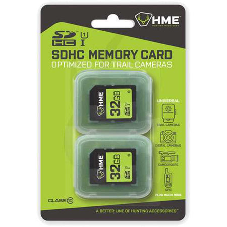 HME 32 GB SDHC SD Cards 2ct Pack for Trail Cam and General Use