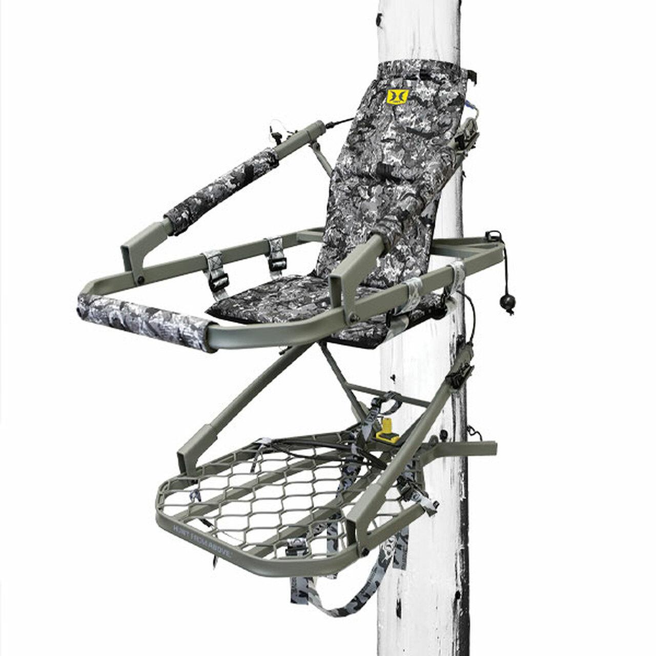 Hawk Warbird Climber Tree Stand with Sling-Style Seat Grey Camo