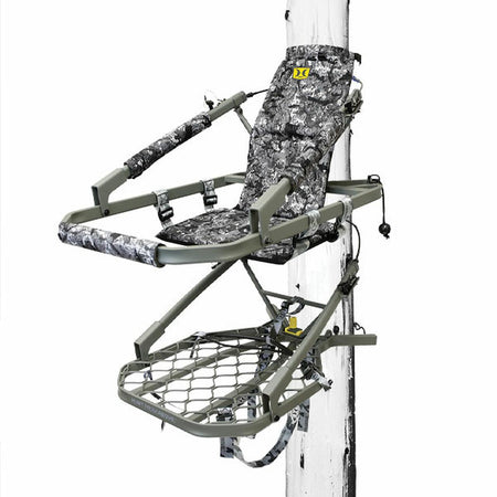 Hawk Warbird Climber Tree Stand with Sling-Style Seat Grey Camo