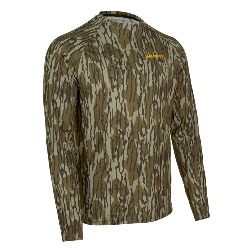 Muddy TRX Long Sleeve Base Layer Crew Shirt Mossy Oak Bottomland S