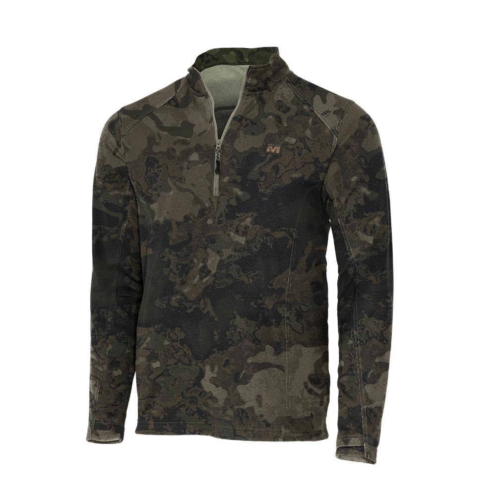 Muddy Quest DV8 Midweight Quarter-Zip Fleece Sweatshirt Veil Canyon Grey 3XL