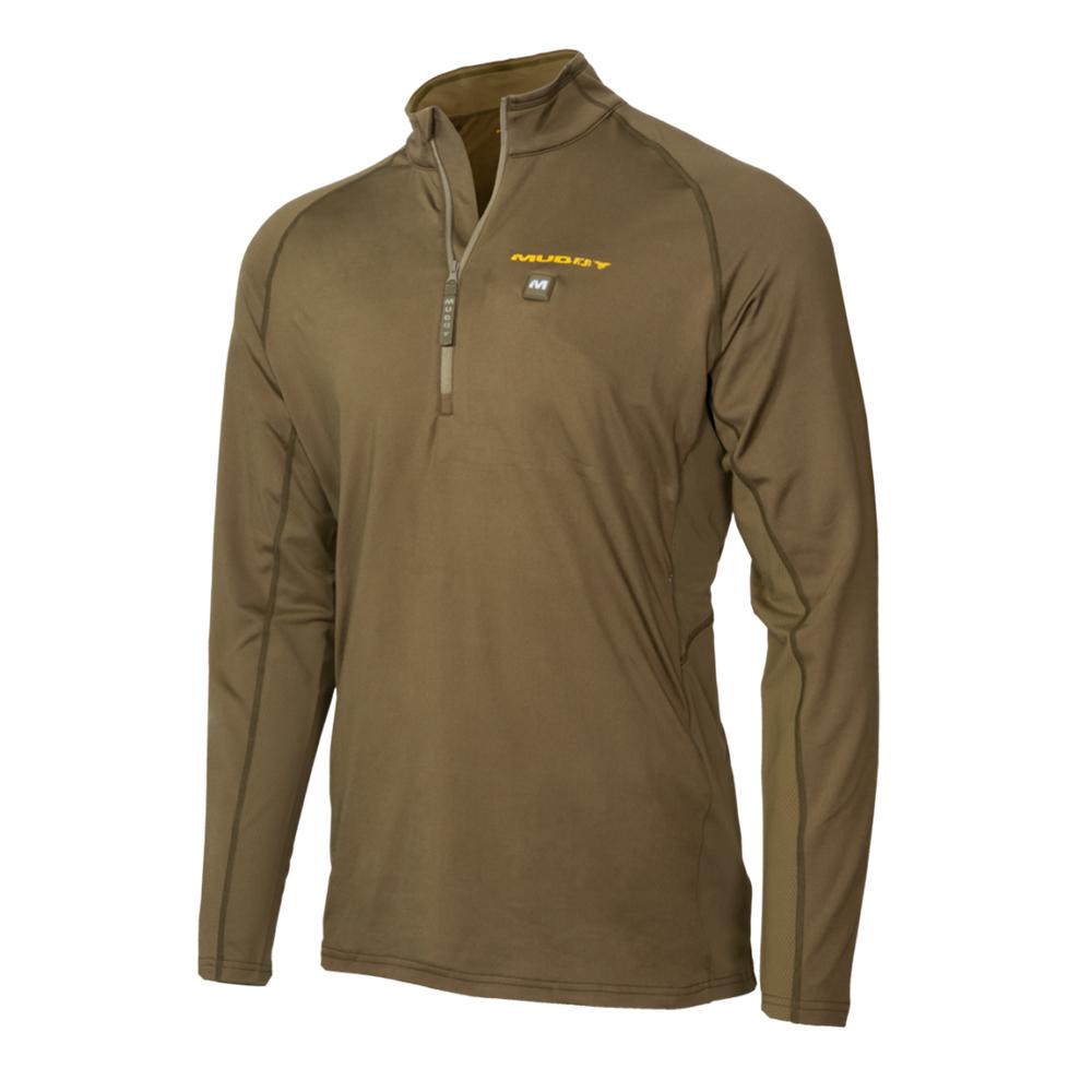 Muddy Nucleus Heated Quarter-Zip Hunting Shirt Brown Clay XL