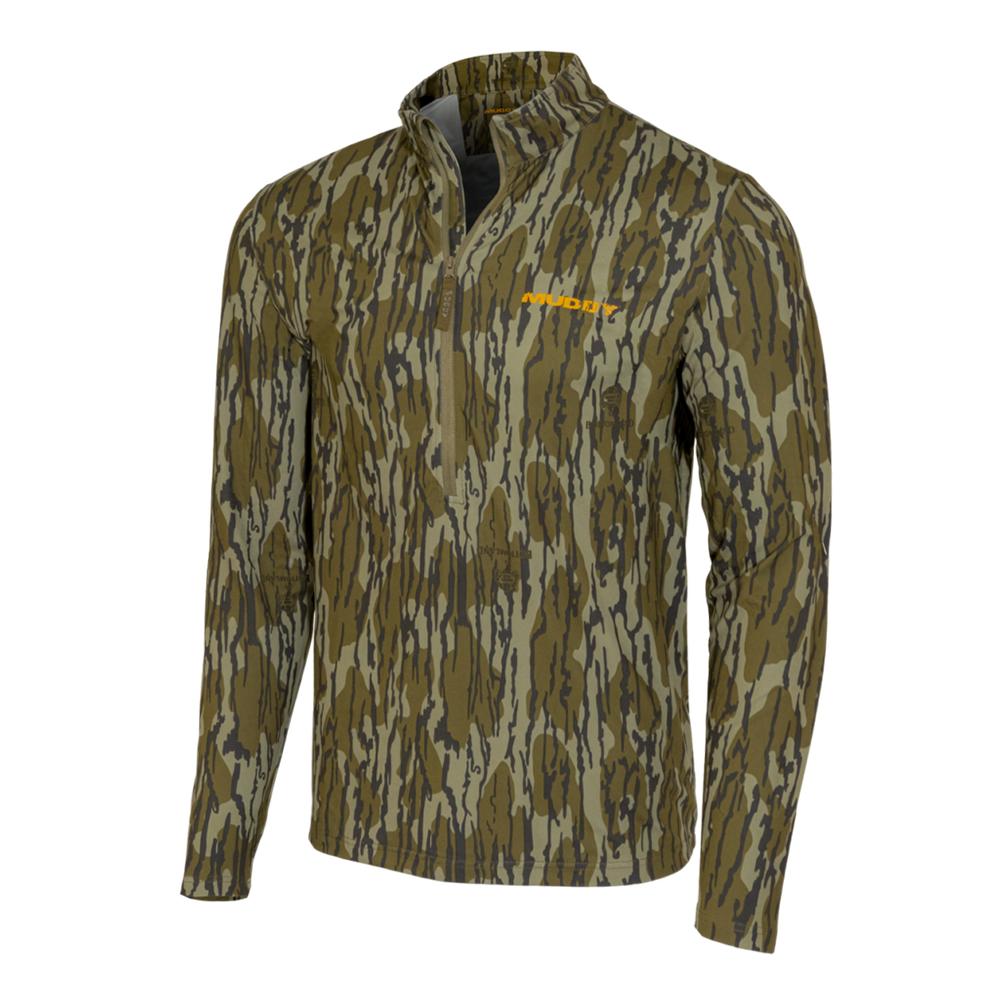 Muddy TR Lightweight 1/4 Zip Long Sleeve Performance Shirt Mossy Oak Bottomland S