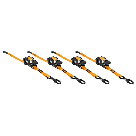 Muddy Retractable Cargo Ratchet Straps 1-Inch x 10-Foot Orange 4 Pack