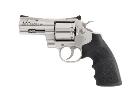 Colt Mfg GRIZZLYSP3RTS Grizzly 357 Mag 6 Shot 3" Stainless Ported Vent Rib Barrel, Stainless Unfluted Cylinder, Stainless Stainless Steel Frame, Black Hogue Overmolded Grip, Exposed Hammer