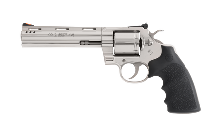 Colt Mfg GRIZZLYSP6RTS Grizzly 357 Mag 6 Shot 6" Stainless Ported Vent Rib Barrel, Stainless Unfluted Cylinder, Stainless Stainless Steel Frame, Black Hogue Overmolded Grip, Exposed Hammer