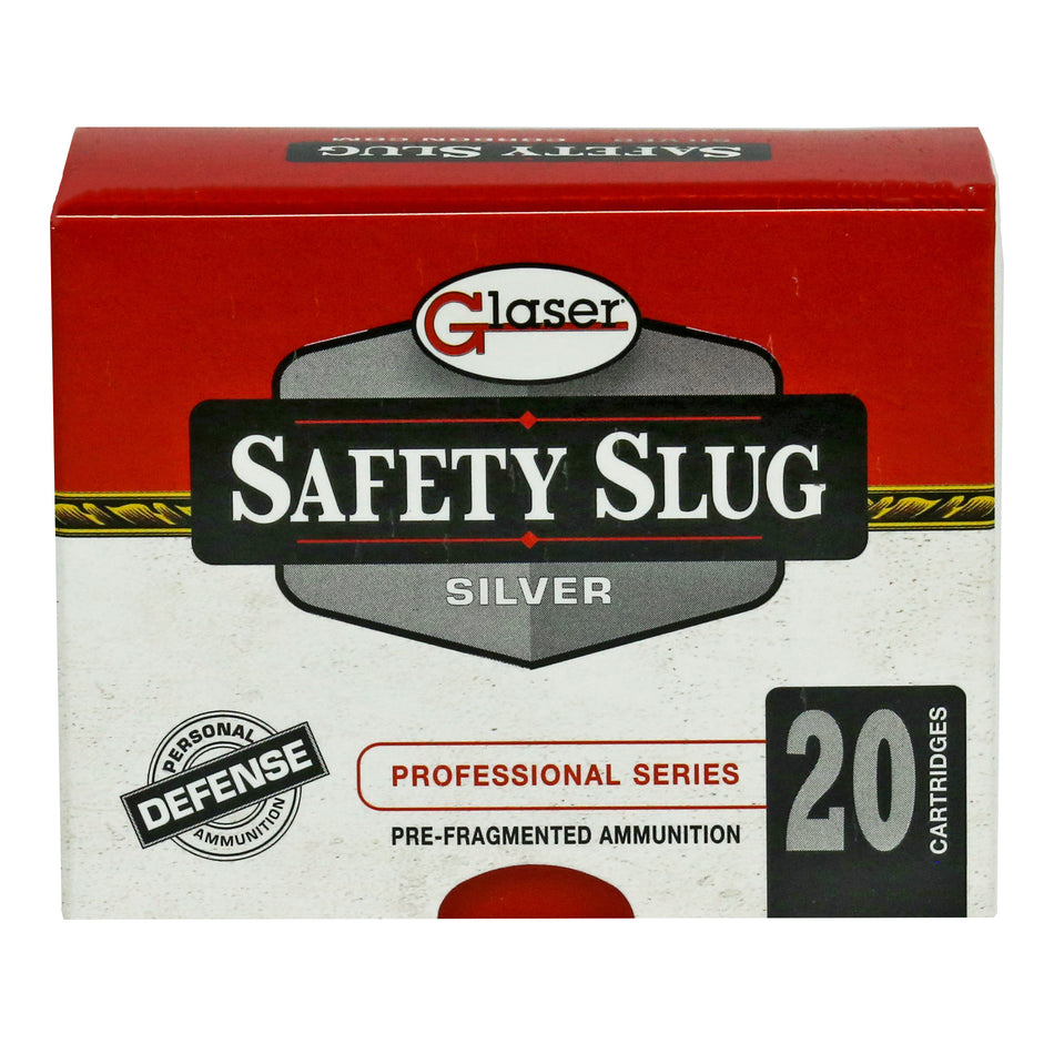Glaser 9mm Luger / Parabellum Silver +P 80 grain Pre-Fragmented ammunition