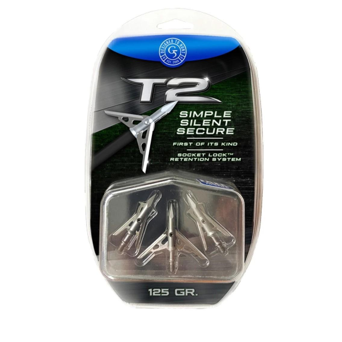 G5 Outdoors T2 125gr 2-Blade Expandable Archery Broadhead 3-Pack