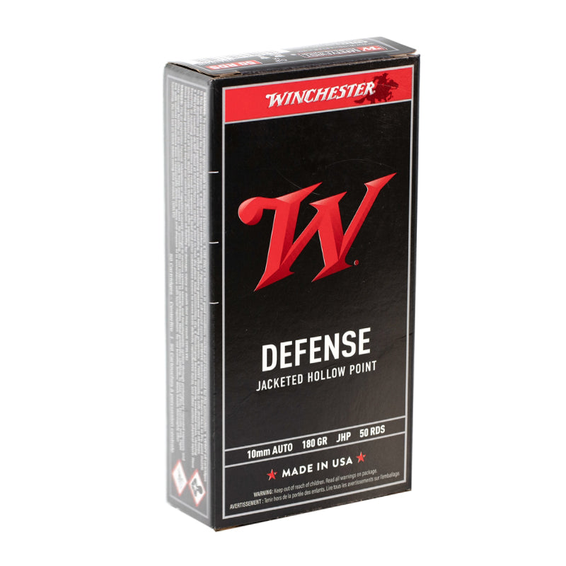 Winchester 10mm Auto USA Defense 147 grain Jacketed Hollow Point ammunition