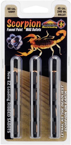 Harvester Scorpion .50 Caliber 240 Grain .451 Funnel Point Sabot 12PK