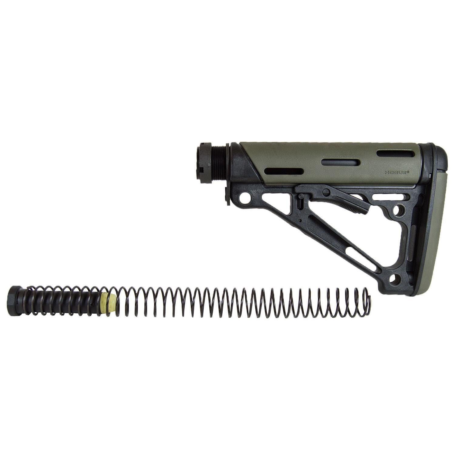 Hogue AR-15/M-16 Collapsible Buttstock with Buffer Tube Olive Drab Green OverMolded Rubber