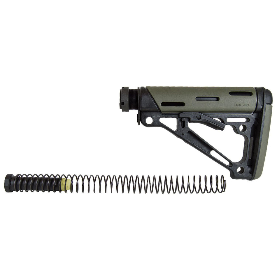 Hogue AR-15/M-16 Collapsible Buttstock with Buffer Tube Olive Drab Green OverMolded Rubber