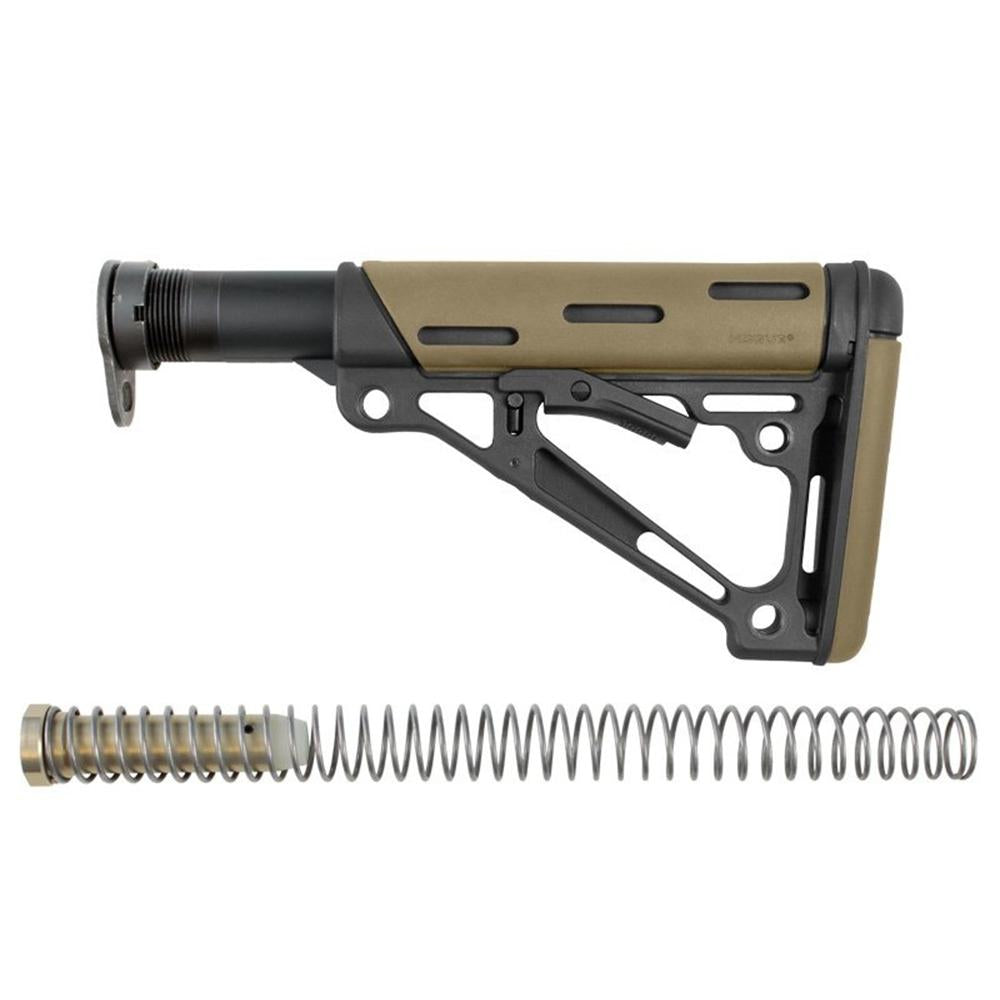 Hogue AR-15/M-16 Collapsible Buttstock with Buffer Tube Desert Tan OverMolded Rubber