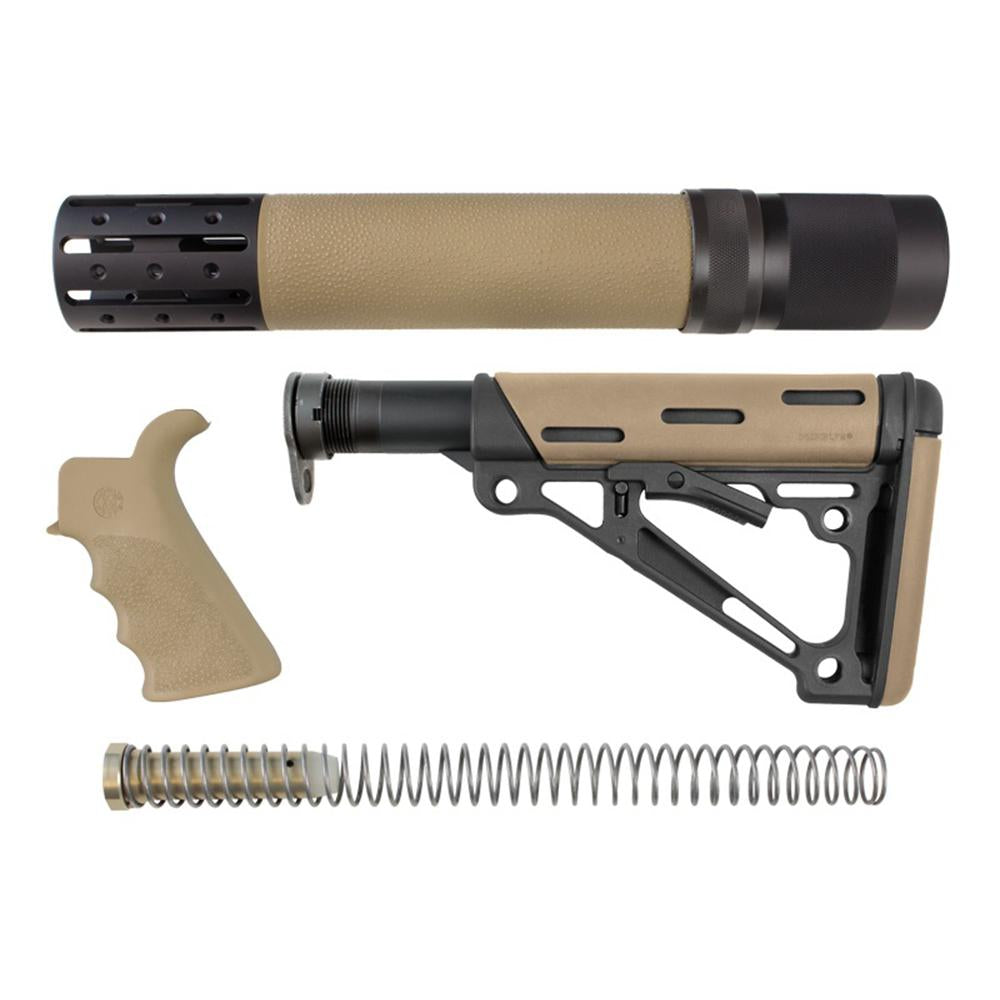 Hogue AR-15/M-16 Complete Furniture Kit FDE with Mil-Spec Buffer Tube