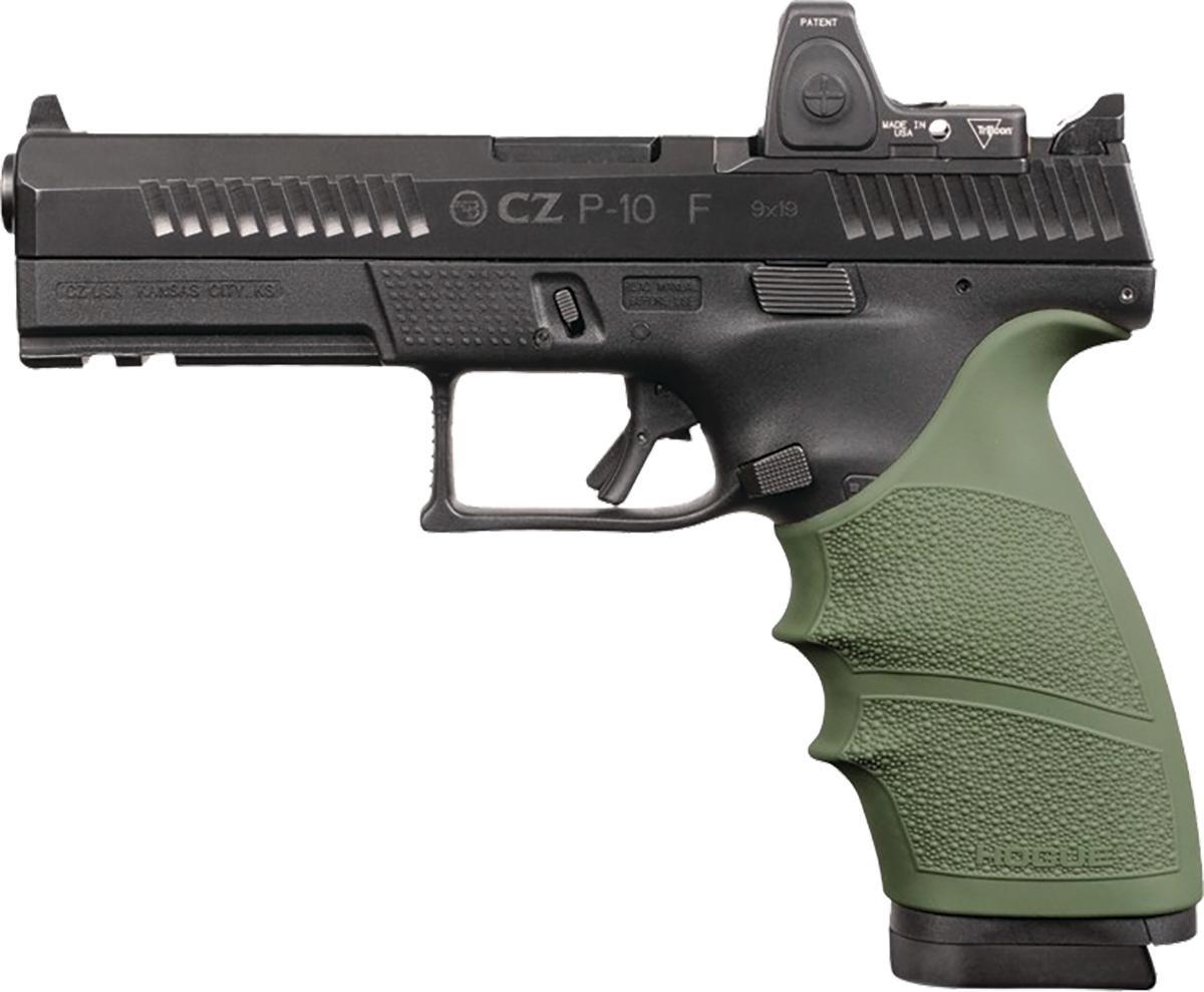 Hogue HandAll OD Green Beavertail Grip Sleeve for CZ P-10 Full Size 9mm